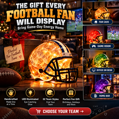 🎁LAST DAY 50% OFF ✨|🏈Handmade Football Helmet Lamp with 32 Team Styles