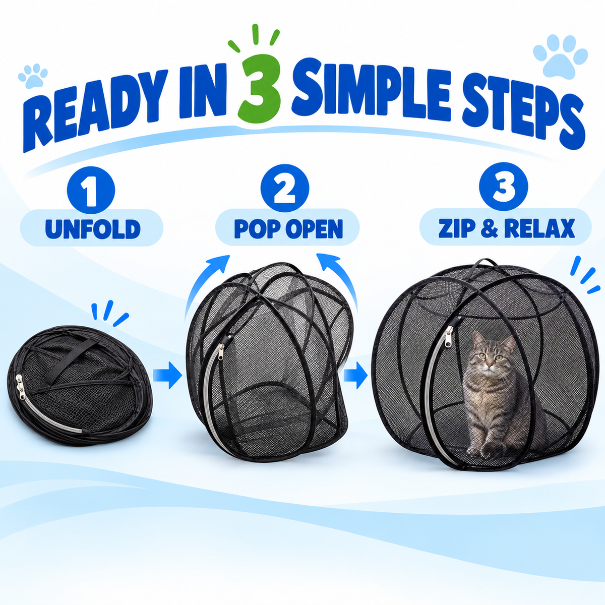 🎉🐱🌿 FreshAir Cat Haven™ – Pop-Up Mesh Playpen🎉