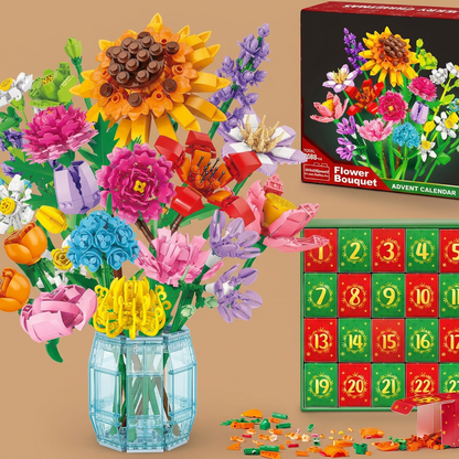 🌺Christmas Building Block Flower Bouquet Advent Calendar