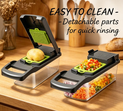 Versatile Kitchen Vegetable Chopper & Dicer: Heavy Duty Food Slicer with Hand Guard for Safe, Easy Onion, Potato & Fruit Cutting