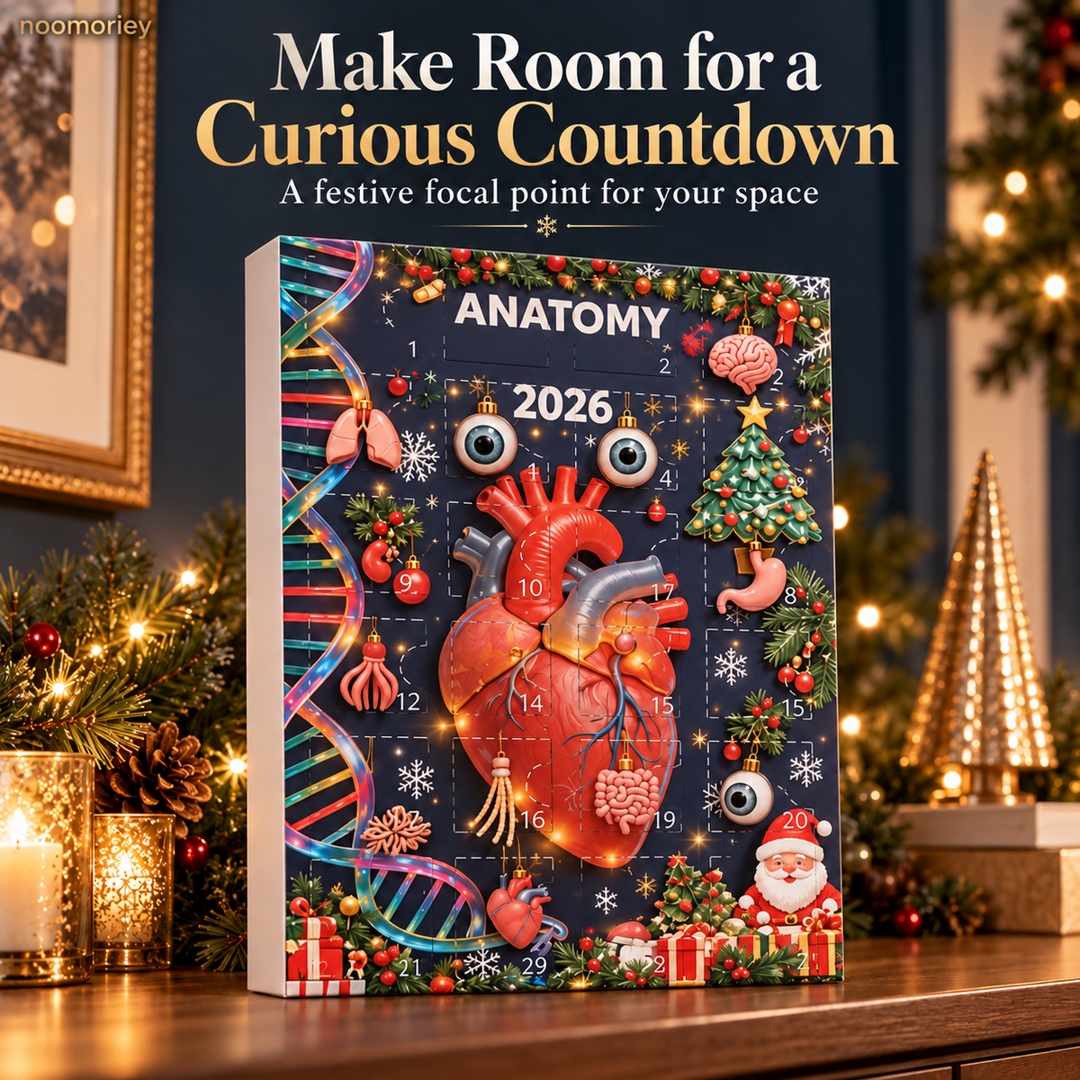 🫀Anatomy Christmas Advent Calendar – Unique Organ-Shaped Ornaments & Holiday Surprises for Nurses, Medical Students & Science Lovers