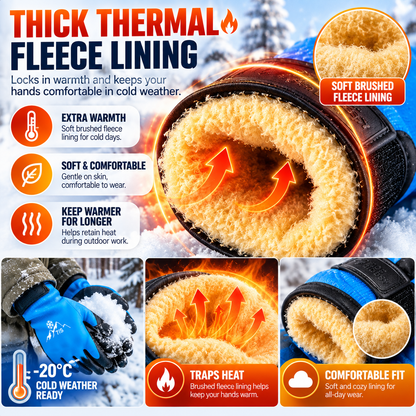 🧤 Waterproof Insulated Winter Work Gloves – Heavy-Duty Grip