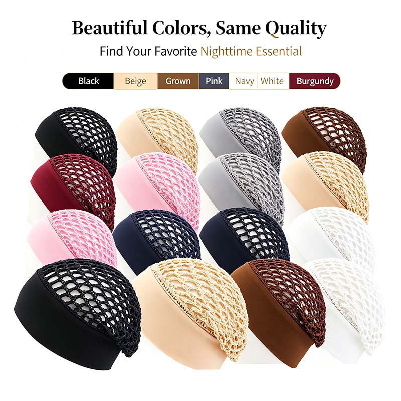 🌙 3-Piece Stretchy Wide-Edge Sleeping Cap Set – Soft Nighttime Hair Protection & Comfortable All-Night Wear