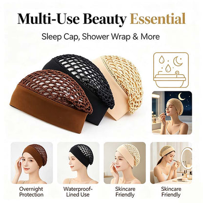 🌙 3-Piece Stretchy Wide-Edge Sleeping Cap Set – Soft Nighttime Hair Protection & Comfortable All-Night Wear