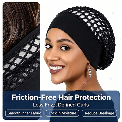 🌙 3-Piece Stretchy Wide-Edge Sleeping Cap Set – Soft Nighttime Hair Protection & Comfortable All-Night Wear