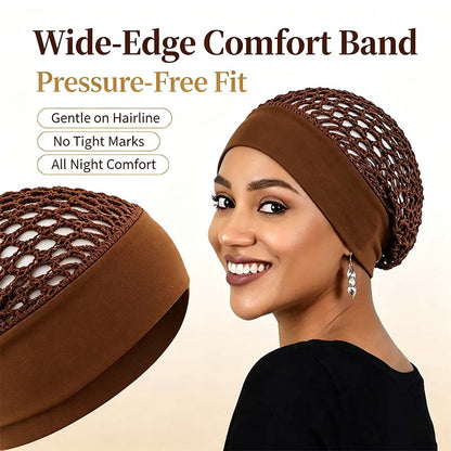 🌙 3-Piece Stretchy Wide-Edge Sleeping Cap Set – Soft Nighttime Hair Protection & Comfortable All-Night Wear