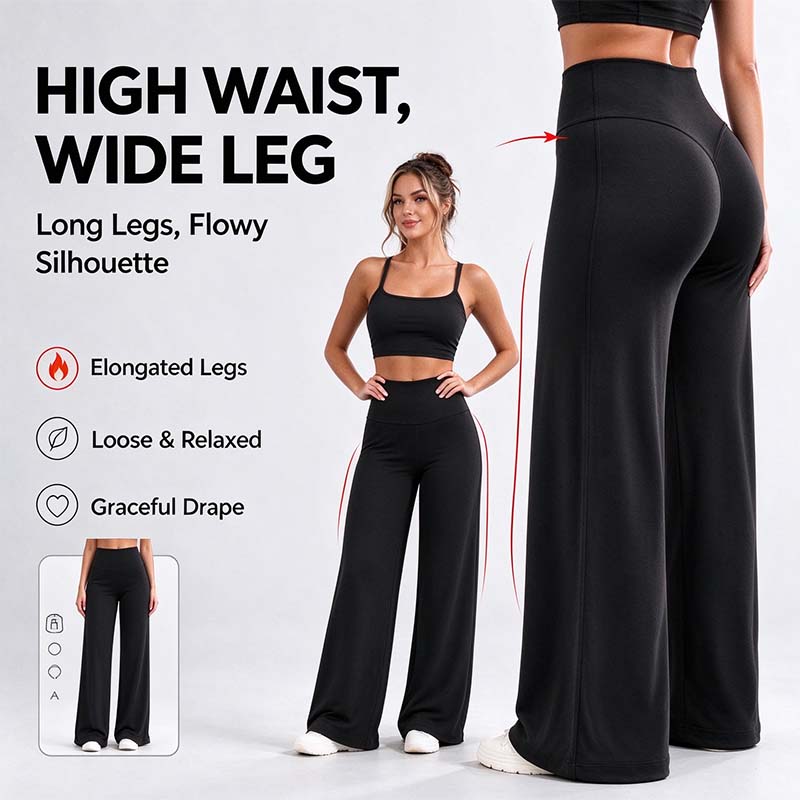 Women's Fleece Lined Wide Leg Pants,High Waisted Soft Thermal straight Leg LoungePants👖