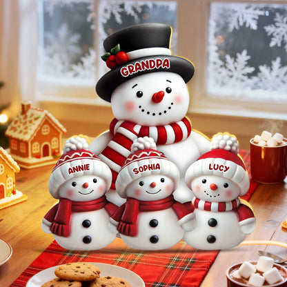 Snowman Family Light Box - Christmas Decor For Family, Grandma, Grandpa