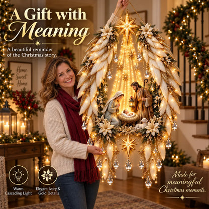 ✨ Lighted 3D Angel Wings Christmas Nativity Wall Decor ✨