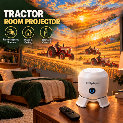 🎁Last day 49% off|🚜Tractor & Farm Scene Room Projector – Wall & Ceiling Décor for Tractor Lovers