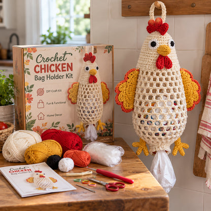 🧶Crochet Animal Bag Holder DIY Kit – Cute & Functional Hanging Storage Craft Kit🔥