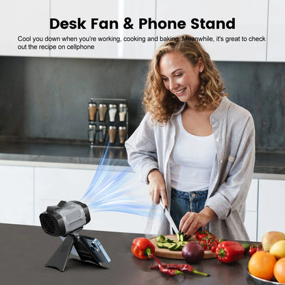 Portable Fan,Clip Fan Rechargeable ,4 Speeds Strong Airflow Small Fan Waist,Weight reduction design,for Travel Camping Outdoor Jobsite,Camping Essentials
