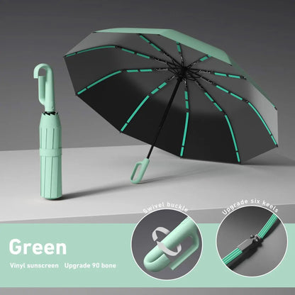 🌂Automatic Folding Umbrella,Portable Rain Umbrella with Loop Buckle, Windproof & Waterproof Umbrella for Men & Women