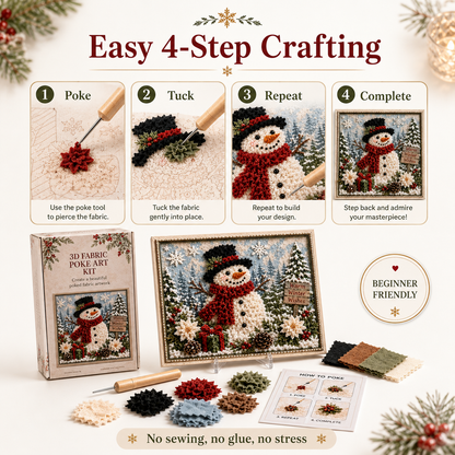 3D Fabric Poke Art Kit – Easy Christmas Craft Kit