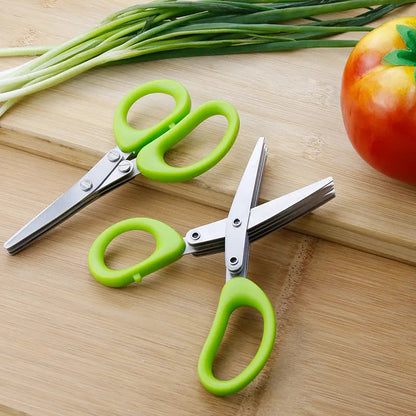 ✂️5-Blade Stainless Steel Herb Scissors with Protective Sheath✨