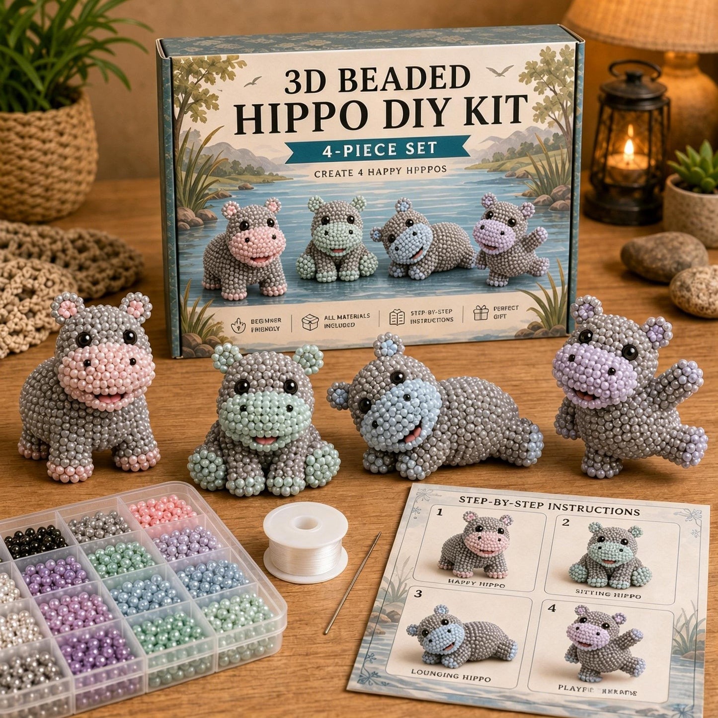 🔥Last Day 49% OFF🧵✨ Tiny 3D Beaded Animal DIY Kit