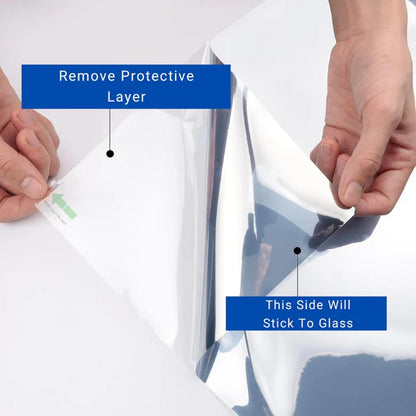 🔥2026 New arrivals - Window Privacy Film, Static Cling Removable Window Tint, Sun and UV Blocker for Glass Doors, Reflective Mirror Privacy Film