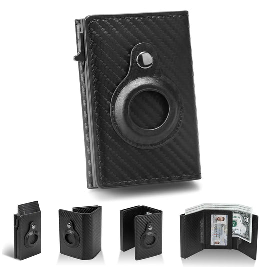Portable Leather Smart Wallet RFID Blocking Slim Minimalist 6-9 Card Capacity ID Window Cash Slot Ultrathin Design for Everyday Carry