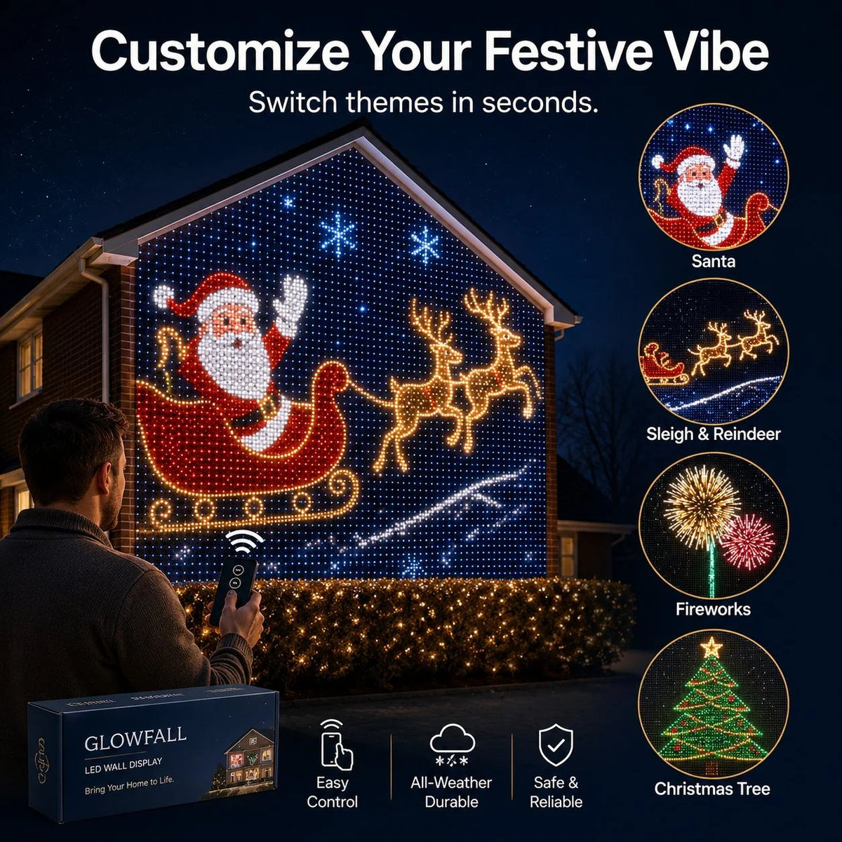 🎅🏠Christmas LED House Net & Smart Outdoor Wall Curtain Light✨