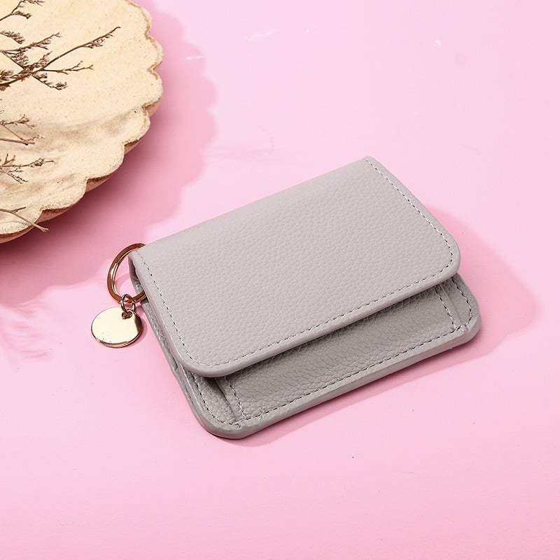 ⚡RFID Short Wallets for Women – Fashionable Card Holder with Key Ring & Coin Purse