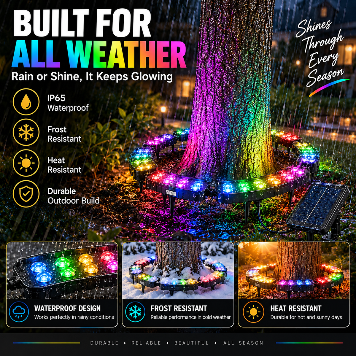 🏳️‍🌈 One Tree. Endless Colors. – Solar RGB Landscape Ring Light
