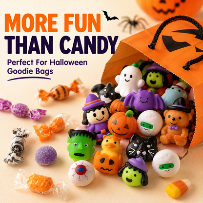🎃 100PCS Halloween Mochi Squishy Toys – Cute Sensory Party Favors & Goodie Bag Fillers ✨