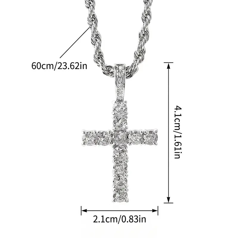 ✝️Cross pendant with diamond-studded necklace for Men and Women Jewelry Gift Unisex