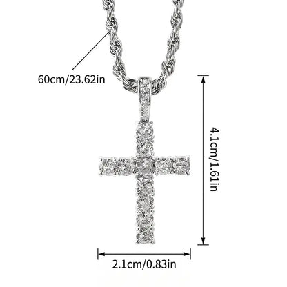 ✝️Cross pendant with diamond-studded necklace for Men and Women Jewelry Gift Unisex