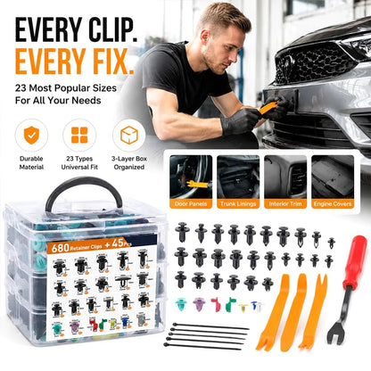 🚗50% OFF TODAY🔧725PCS Car Retainer Clip Kit with Remover 🧰