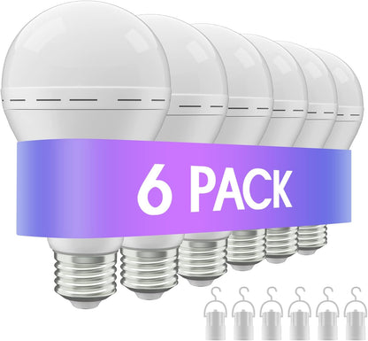 Rechargeable Emergency Light Bulbs, Camping Lamp Battery Powered LED Light Bulb 6000K Daylight 12W Equivalent with 1200mAh