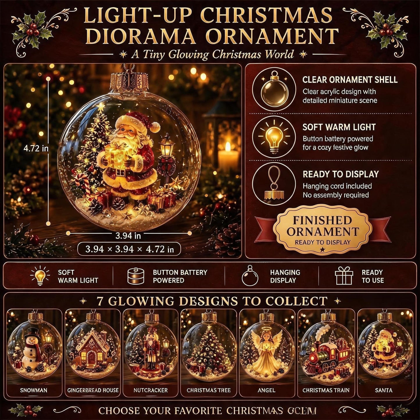 🎄Glowing Christmas Diorama Ornament🎄