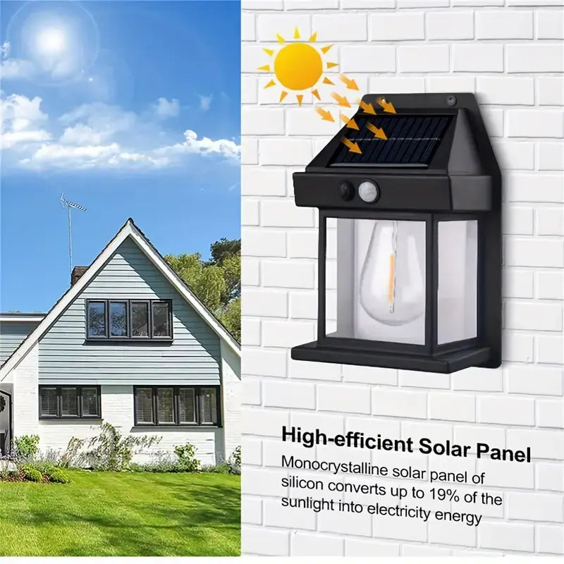 4 Pack Solar Outdoor Wall Lights with Motion Sensor - Waterproof IP65 Garden Security Lighting, 3 Modes Auto Dusk to Dawn, Wireless Decorative Lamp for Patio, Villa, Pathway