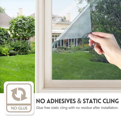 🔥2026 New arrivals - Window Privacy Film, Static Cling Removable Window Tint, Sun and UV Blocker for Glass Doors, Reflective Mirror Privacy Film