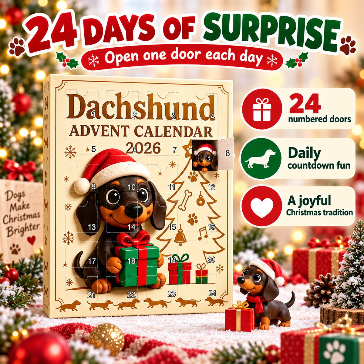 🔥🐶🎄 Dachshund Advent Calendar