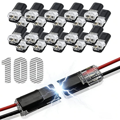 🔥 Clearance Sale 49% Off ⚡Dual-Line Quick Connector: 2-Pin Low-Voltage LED Strip Connector with Safety Lock