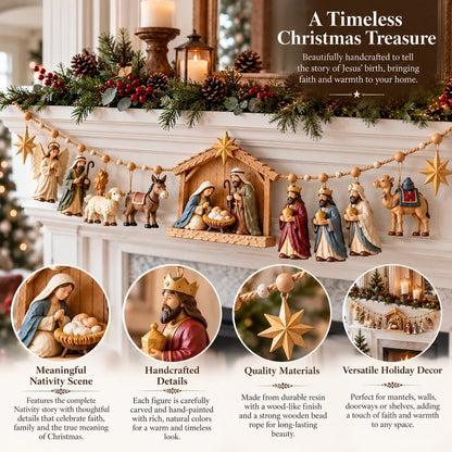 🔥HOT SALE✝️ 🎄 The Night Hope Was Born – Bethlehem Nativity Christmas Garland✨
