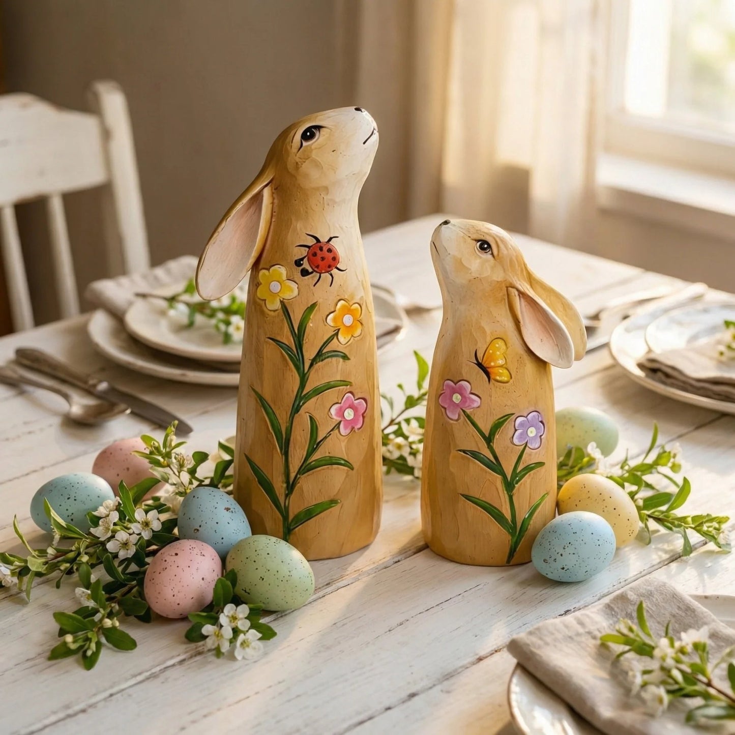 🔥Easter Hot Sale 49% OFF -Hand-Painted Spring Bunny Figurines
