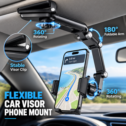📱New 1080° Multi-function Sun Visor Universal 360 Degree Rotating Phone Holder