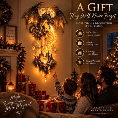 🐉Enchanted Dragonfire Moon Wall Lamp – Fantasy Castle Themed Decor Light for Bedroo