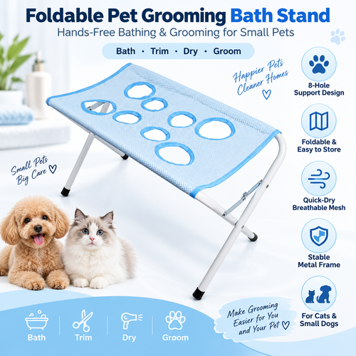 🔥Foldable Pet Grooming Stand – Hands-Free for Cats & Small Dogs