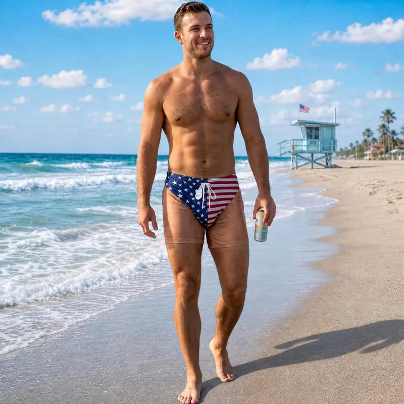 🔥Summer Hot Sale Promotion-49% OFF🌞-Funny Patriotic Men Swim Trunks