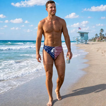 🔥Summer Hot Sale Promotion-49% OFF🌞-Funny Patriotic Men Swim Trunks