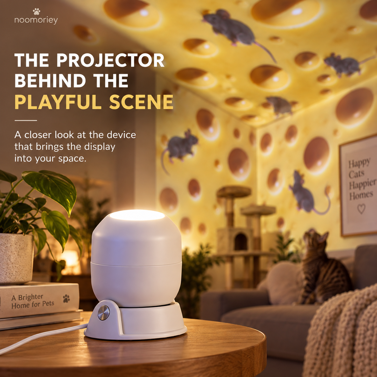 🎄Cheese & Mouse Cat Projector – Indoor Fun for Curious Cats