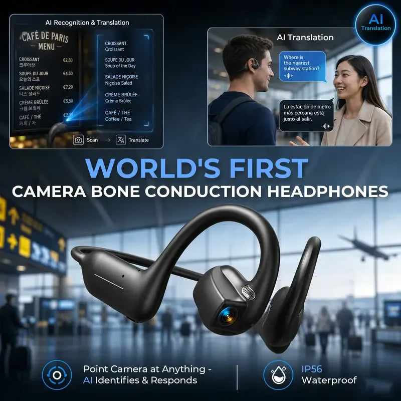 🎧E12 Bone Conduction Wireless Audio Headphones