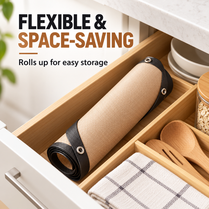 🍪 Snap-Up Reusable Baking Mat – Foldable Raised-Edge Oven Liner for Easy Cleanup ✨