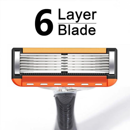 🔥12-48 Piece Men's Razor Blade Replacement Set with Free Handle - Ultra Sharp Stainless Steel Blades for Smooth Shaving