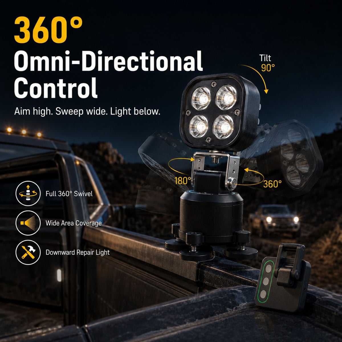 ⛺ 360° Full Coverage Magnetic LED Pod Light – Portable Outdoor Camping & Car Emergency LED Lamp