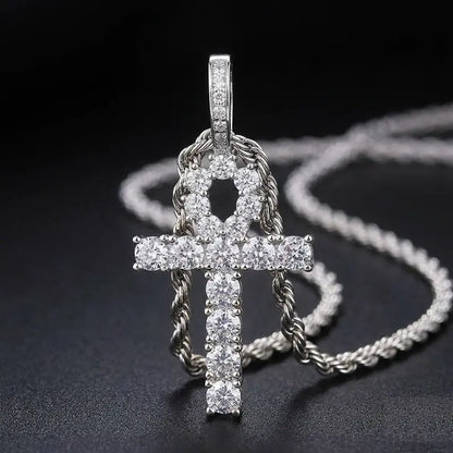 ✝️Cross pendant with diamond-studded necklace for Men and Women Jewelry Gift Unisex