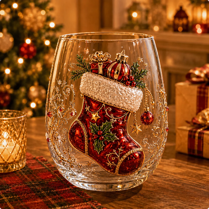 🎅 Magical Christmas 3D Glass Cup Collection – Santa, Reindeer, Snowman & Christmas Tree