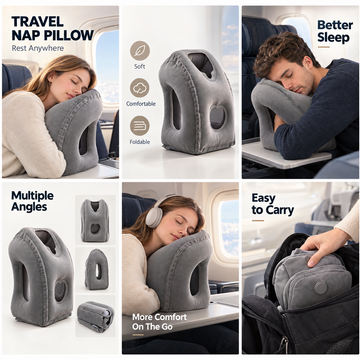 Inflatable Travel Sleep Pillow ✈️